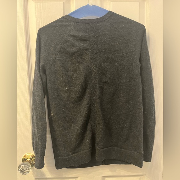 Gap Charcoal Grey 100% Extra Fine Merino Wool Cardigan - Picture 10 of 13